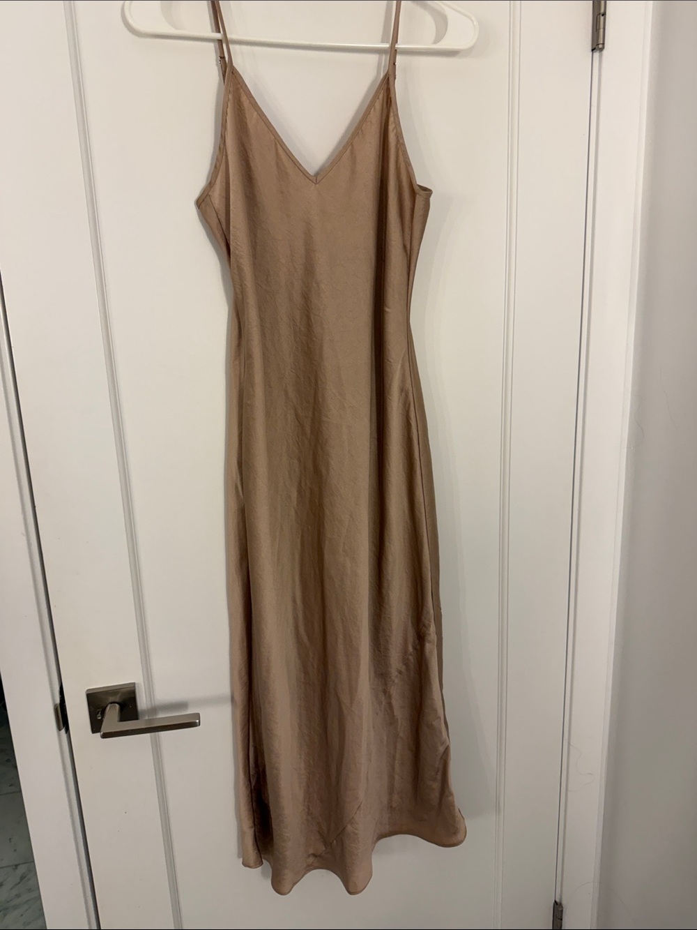 Satin Slip Dress in Taupe - Women